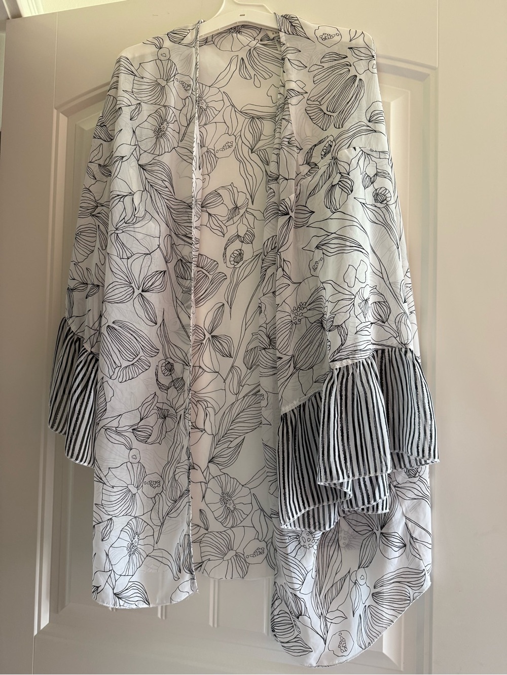 a new day White and Black Floral Lightweight Wrap Scarf